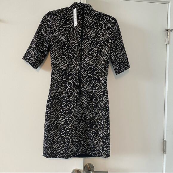 Alice and Olivia Inka Metallic Stretch Mock Neck Mini Dress - Picture 6 of 6